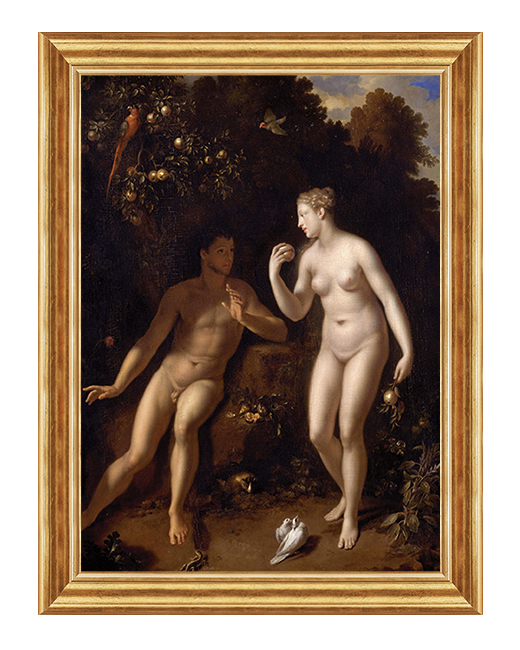 Adam i Ewa w raju - Scena biblijna - Obraz na plotnie