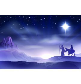 Boże Narodzenie - Tło szopki - 17 - Baner religijny - 300x200 cm