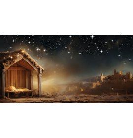 Boże Narodzenie - Tło szopki - 43 - Baner religijny - 390x200 cm