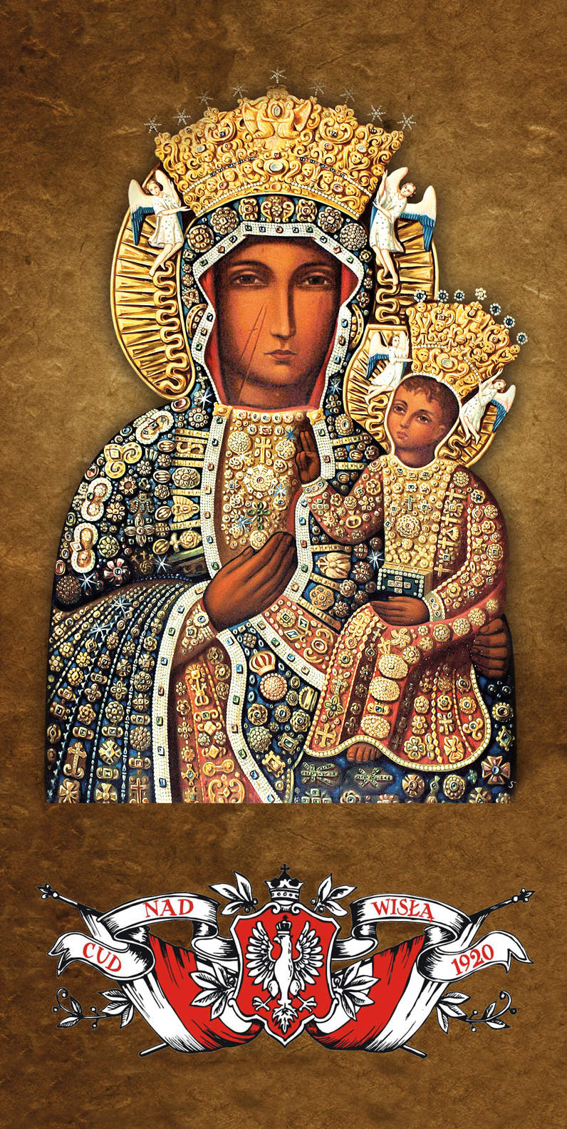 Matka Boża Częstochowska - Cud nad Wisłą - 02 - Baner religijny - 100x200