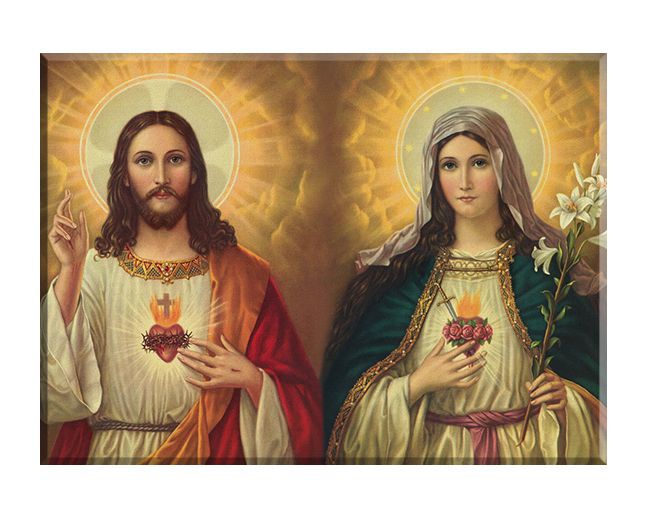 Serce Jezusa - Serce Maryi - Matka Boża i Jezus - 04 - Obraz religijny