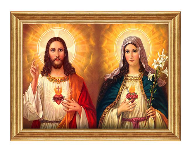 Serce Jezusa - Serce Maryi - Matka Boża i Jezus - 05 - Obraz religijny