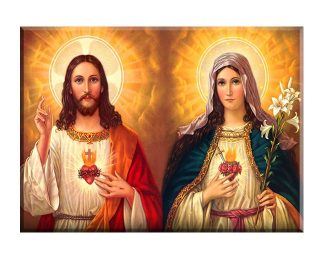 Serce Jezusa - Serce Maryi - Matka Boża i Jezus - 05 - Obraz religijny