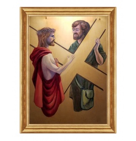 Szymon pomaga nieść krzyż Jezusowi - Stacja V - Salzburg