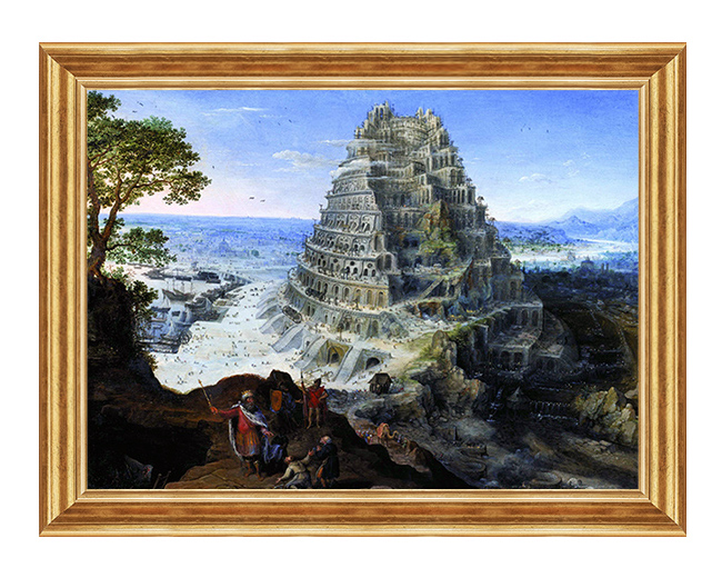 Wieza Babel - Scena Biblijna - Obraz religijny na plotnie